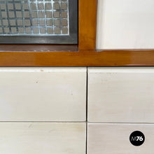 将图片加载到图库查看器,Sideboard in wood, brass and glass, 1940s
