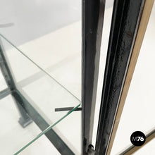 画像をギャラリービューアに読み込む, Display cabinet in glass and black metal, early 1900s