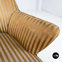 Load image into Gallery viewer, Striped fabric and wood armchairs, 1950s