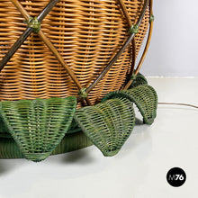 画像をギャラリービューアに読み込む, Pineapple floor lamp in wicker, 1970s