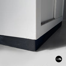 Charger l'image dans la galerie, Wardrobe in light grey and black wood, 1960s