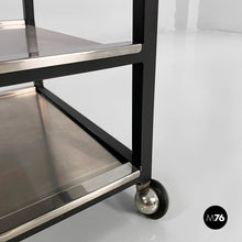 将图片加载到图库查看器,Cart in steel and black metal, 1980s