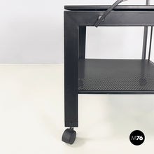 Charger l'image dans la galerie, Cart in black perforated metal, 1980s