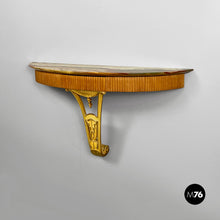 Load image into Gallery viewer, Wall console with onyx and wood, 1950s