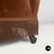 Charger l'image dans la galerie, Sofa in brown velvet, 1930s