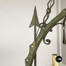 Charger l'image dans la galerie, Chandelier with eight lights in wrought iron, 1930s