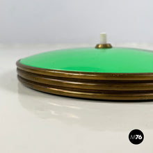 画像をギャラリービューアに読み込む, Adjustable table lamp in gold and green metal, 1950s