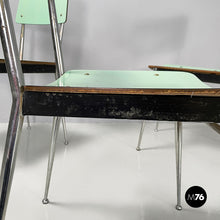 将图片加载到图库查看器,Chairs in aqua green formica and metal, 1960s