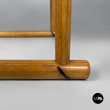 Load image into Gallery viewer, Chairs with armrests in wood and black metal, 1970s
