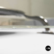 将图片加载到图库查看器,Wall mirror with shelf in glass and metal, 1930s