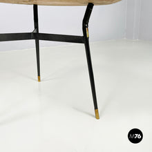 画像をギャラリービューアに読み込む, Coffee table in red marble, black metal and brass, 1960s