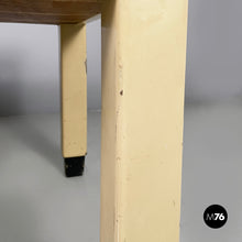 Load image into Gallery viewer, Dining table in white and aqua green wood, 1940s