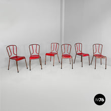 画像をギャラリービューアに読み込む, Red metal chairs, 1940s