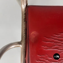 画像をギャラリービューアに読み込む, Chairs in metal and red faux leather, 1930s