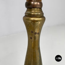 将图片加载到图库查看器,Velvet and brass floor lamp, 1940s