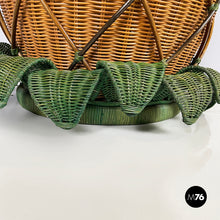 画像をギャラリービューアに読み込む, Pineapple floor lamp in wicker, 1970s