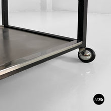 将图片加载到图库查看器,Cart in steel and black metal, 1980s