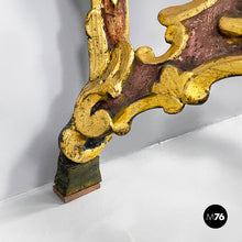 Load image into Gallery viewer, Console in gold wood with decorations, 1700s