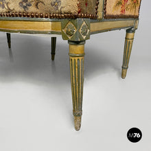 Load image into Gallery viewer, Bench in wood and fabric, 1800s