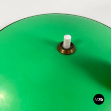 画像をギャラリービューアに読み込む, Adjustable table lamp in gold and green metal, 1950s