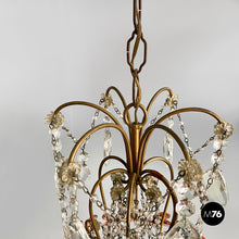 Load image into Gallery viewer, Chandeliers in pink glass and brass, early 1900s