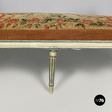 Load image into Gallery viewer, Bench in wood and fabric, 1800s
