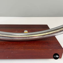 画像をギャラリービューアに読み込む, Table lamp with crafted glass, metal and wood, 1980s