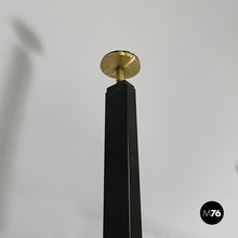 将图片加载到图库查看器,Bookcase in wood, black metal and brass, 1960s