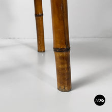 Load image into Gallery viewer, Pedestal in brown leather and bamboo, 1930s