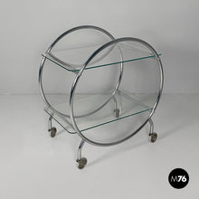 画像をギャラリービューアに読み込む, Cart in steel and glass, 1970s