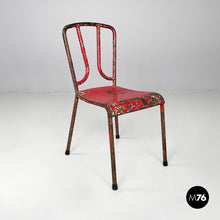 画像をギャラリービューアに読み込む, Red metal chairs, 1940s