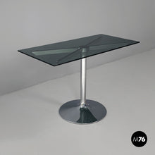 将图片加载到图库查看器,Coffee table in steel and smoked glass, 1970s