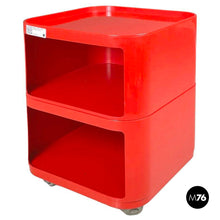 将图片加载到图库查看器,Red plastic modular chest of drawers by Anna Castelli for Kartell, 1970s