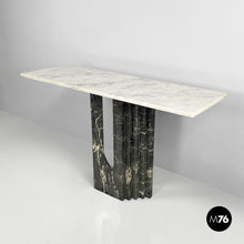 Charger l'image dans la galerie, Green and white marble console, 1980s