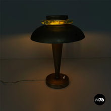 画像をギャラリービューアに読み込む, Brass and glass table lamp, 1920s