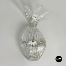 画像をギャラリービューアに読み込む, Pineapple-shaped wall lamp in fluted glass, 1980s
