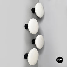 Load image into Gallery viewer, Wall lamps in opaline glass and black metal, 1950s