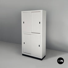 Charger l'image dans la galerie, Wardrobe in light grey and black wood, 1960s