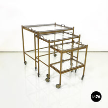将图片加载到图库查看器,Brass and glass carts, 1960s
