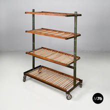 将图片加载到图库查看器,Cart in wood and green metal, 1920s