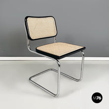 将图片加载到图库查看器,Chair in straw, black wood and steel, 1960s
