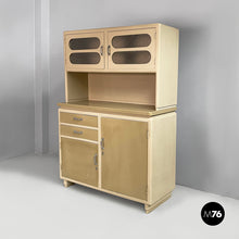 Load image into Gallery viewer, Sideboard in glass and beige wood, 1940s