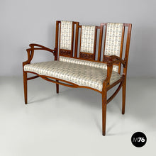 Load image into Gallery viewer, Bench in fabric and wood, 1930s