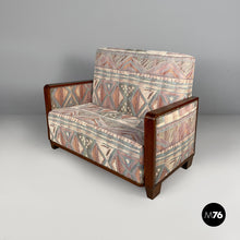 Charger l'image dans la galerie, Sofa in fabric and wood, 1930s