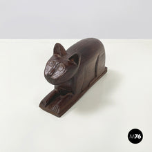 画像をギャラリービューアに読み込む, Wooden cat jewelry box or object holder, 1920s