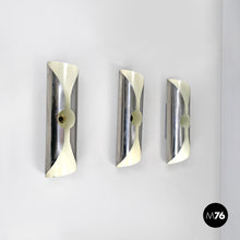 画像をギャラリービューアに読み込む, Cylindrical wall lamps in chromed metal, 1970s