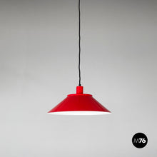 Load image into Gallery viewer, Chandelier in glass, red and white metal, 1970s