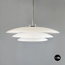 Charger l'image dans la galerie, Chandelier in opaline glass and chromed metal, 1980s