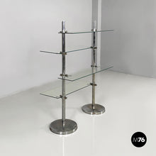Load image into Gallery viewer, Bookcase in metal and glass, 1980s