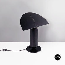 Load image into Gallery viewer, Matte black and glossy white metal table lamp, 1980s